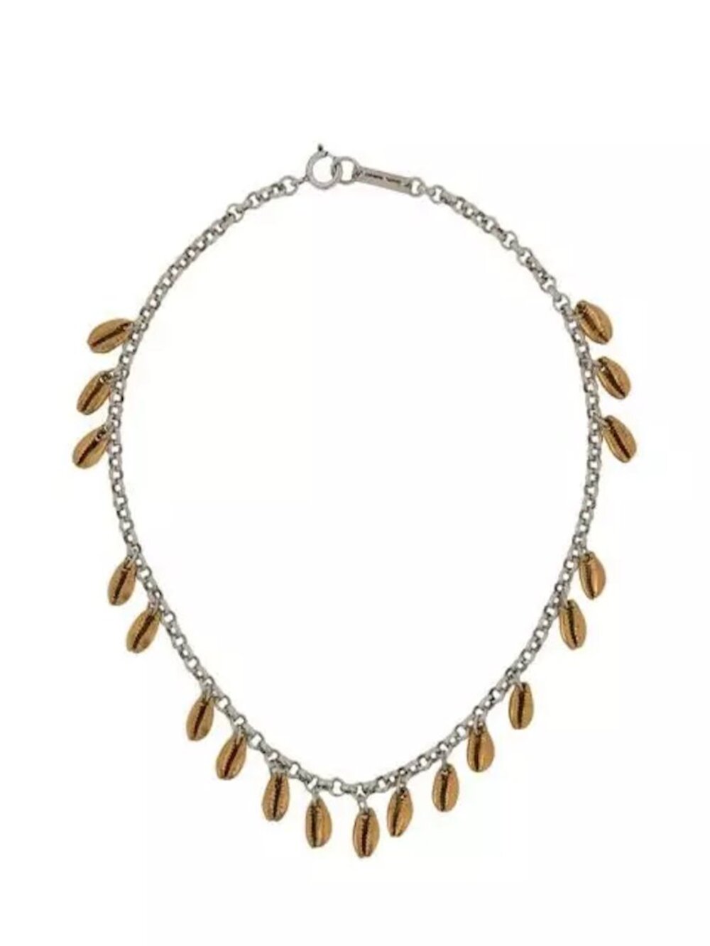 Isabel Marant Cowrie Shell Charm Choker Necklace Gold Silver Tone Coastal Boho - Picture 1 of 6
